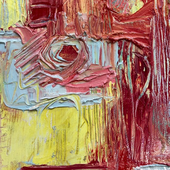 Sun Rise “An Original  Oil  Painting Abstract  Style 9”x13” Handmade - Picture 6 of 12